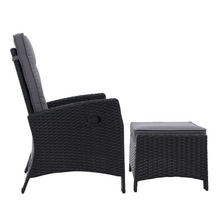 Load image into Gallery viewer, Sun lounge Recliner Wicker Patio Chair Black
