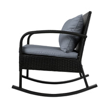 Load image into Gallery viewer, Gardeon Wicker Rocking Chairs Table Set Outdoor Setting Recliner Patio Furniture
