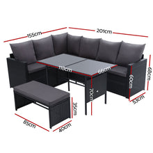 Load image into Gallery viewer, Gardeon Outdoor Furniture Dining Setting Sofa Set Lounge Wicker 8 Seater Black
