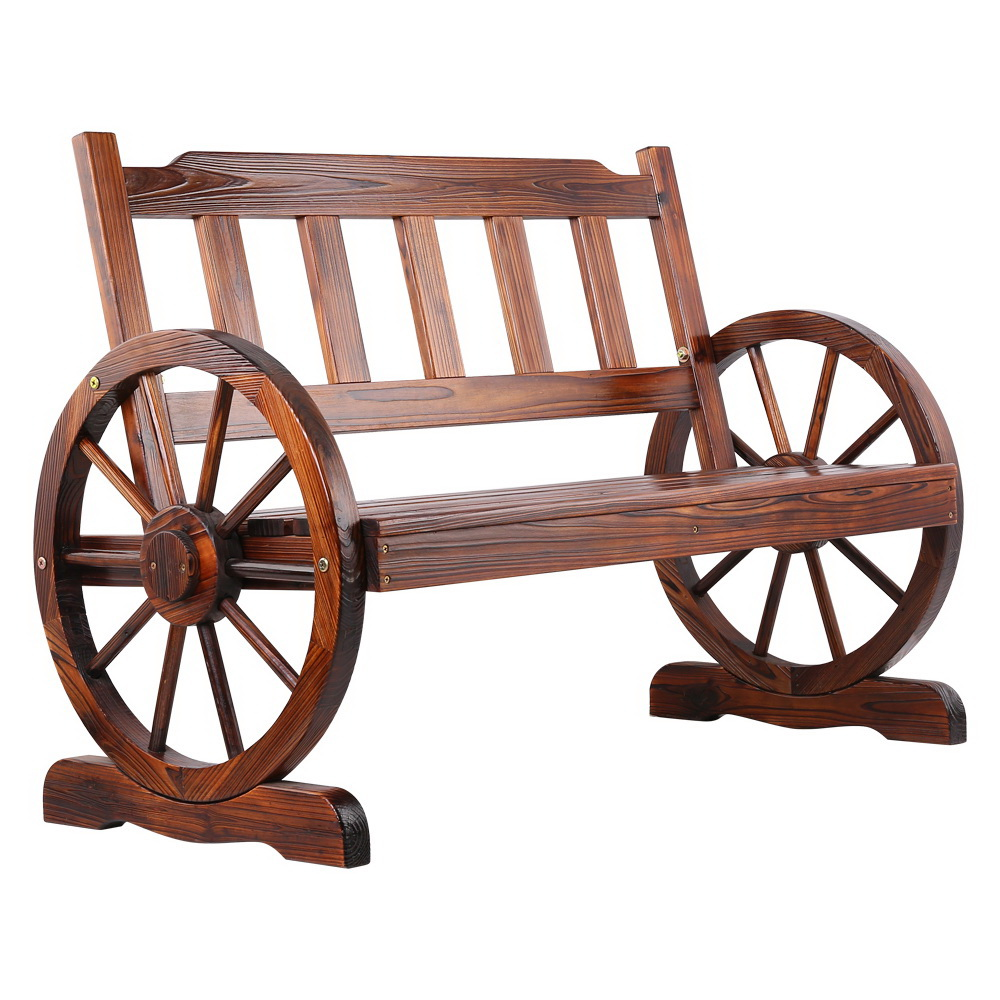 Wood Outdoor Patio Wagon Wheel Chair