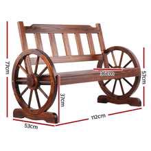Load image into Gallery viewer, Wood Outdoor Patio Wagon Wheel Chair

