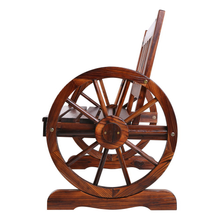Load image into Gallery viewer, Wood Outdoor Patio Wagon Wheel Chair
