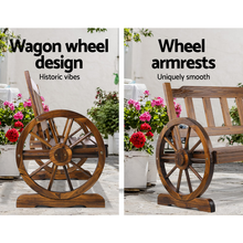 Load image into Gallery viewer, Wood Outdoor Patio Wagon Wheel Chair
