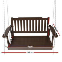 Load image into Gallery viewer, Gardeon Porch Swing Chair with Chain Garden Bench Outdoor Furniture Wooden Brown
