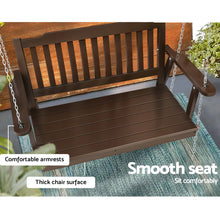 Load image into Gallery viewer, Gardeon Porch Swing Chair with Chain Garden Bench Outdoor Furniture Wooden Brown
