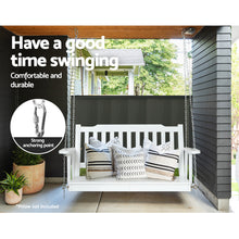 Load image into Gallery viewer, Outdoor White Porch Swing Chair with Chain Garden Bench
