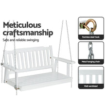 Load image into Gallery viewer, Outdoor White Porch Swing Chair with Chain Garden Bench
