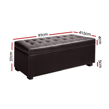 Load image into Gallery viewer, Artiss Storage Ottoman Blanket Box Leather Brown
