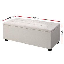 Load image into Gallery viewer, Artiss Large Fabric Storage Ottoman - Beige
