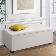 Load image into Gallery viewer, Artiss Large Fabric Storage Ottoman - Beige
