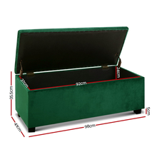 Load image into Gallery viewer, Green Velvet Storage Ottoman Blanket Box
