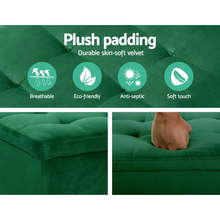 Load image into Gallery viewer, Green Velvet Storage Ottoman Blanket Box
