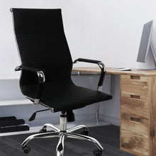 Load image into Gallery viewer, Office Chair Gaming Chair Home Work Study PU Mat Seat High-Back Computer Black-The White Mall-The White Mall
