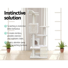 Load image into Gallery viewer, i.Pet Cat Tree 134cm Trees Scratching Post Scratcher Tower Condo House Furniture Wood Beige
