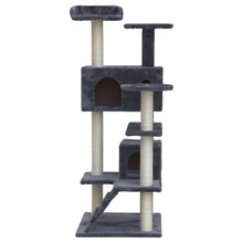 Load image into Gallery viewer, i.Pet Cat Tree 134cm Trees Scratching Post Scratcher Tower Condo House Furniture Wood Grey

