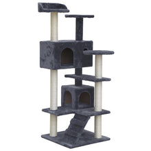 Load image into Gallery viewer, i.Pet Cat Tree 134cm Trees Scratching Post Scratcher Tower Condo House Furniture Wood Grey
