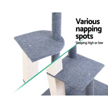 Load image into Gallery viewer, i.Pet Cat Tree 124cm Trees Scratching Post Scratcher Tower Condo House Furniture Wood Steps
