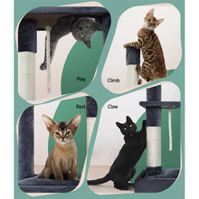 Load image into Gallery viewer, i.Pet Cat Tree Scratching Post Scratcher Tower Condo House Grey 102cm

