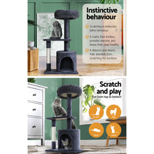 Load image into Gallery viewer, i.Pet Cat Tree Scratching Post Scratcher Tower Condo House Grey 94cm
