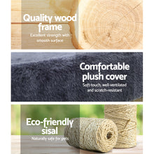 Load image into Gallery viewer, i.Pet Cat Tree Scratching Post Scratcher Tower Condo House Grey 94cm
