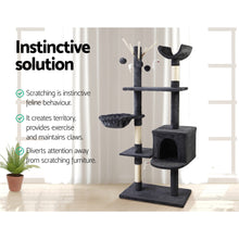 Load image into Gallery viewer, i.Pet Cat Tree 140cm Trees Scratching Post Scratcher Tower Condo House Furniture Wood
