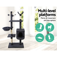 Load image into Gallery viewer, i.Pet Cat Tree 140cm Trees Scratching Post Scratcher Tower Condo House Furniture Wood
