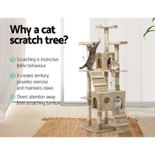 Load image into Gallery viewer, i.Pet Cat Tree 180cm Trees Scratching Post Scratcher Tower Condo House Furniture Wood Beige
