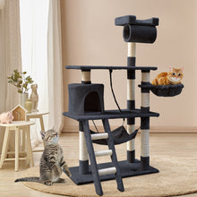 Load image into Gallery viewer, i.Pet Cat Tree 141cm Trees Scratching Post Scratcher Tower Condo House Furniture Wood
