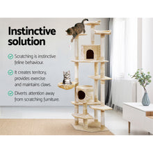 Load image into Gallery viewer, i.Pet Cat Tree 203cm Trees Scratching Post Scratcher Tower Condo House Furniture Wood Beige
