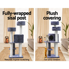Load image into Gallery viewer, i.Pet Cat Tree Trees Scratching Post Scratcher Tower Condo House Grey 126cm
