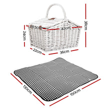 Load image into Gallery viewer, Alfresco 2 Person Picnic Basket Outdoor Insulated with Blanket
