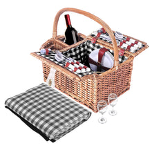 Load image into Gallery viewer, Alfresco 4 Person Picnic Basket Set Outdoor Insulated with Blanket
