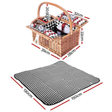 Load image into Gallery viewer, Alfresco 4 Person Picnic Basket Set Outdoor Insulated with Blanket
