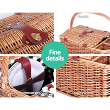 Load image into Gallery viewer, Alfresco 4 Person Picnic Basket Set Outdoor Insulated with Blanket
