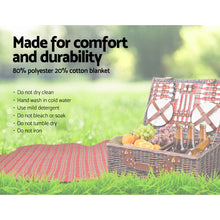 Load image into Gallery viewer, Alfresco 4 Person Picnic Basket Wicker Set Outdoor Insulated with Blanket
