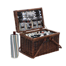Load image into Gallery viewer, Alfresco 4 Person Picnic Basket Set Deluxe Folding Outdoor Insulated Liquor bag
