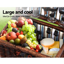 Load image into Gallery viewer, Alfresco 4 Person Picnic Basket Set Deluxe Folding Outdoor Insulated Liquor bag
