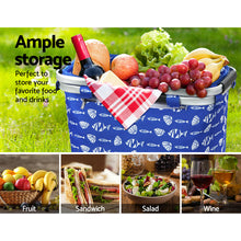 Load image into Gallery viewer, Alfresco Picnic Bag Basket Foldable Hamper for Camping Hiking; Insulated
