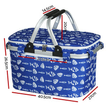 Load image into Gallery viewer, Alfresco Large Folding Picnic Bag Hamper for Camping Hiking, Insulated Lunch Cooler
