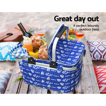 Load image into Gallery viewer, Alfresco Large Folding Picnic Bag Hamper for Camping Hiking, Insulated Lunch Cooler
