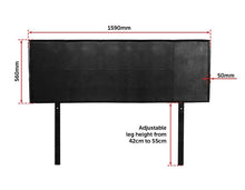 Load image into Gallery viewer, PU Leather Queen Bed Headboard Bedhead - Black-Furniture-The White Mall
