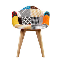 Load image into Gallery viewer, Patchwork Artistic 70s Style Set of 2 Dining Chairs-Furniture-The White Mall
