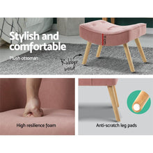 Load image into Gallery viewer, Pink Artiss Armchair &amp; Ottoman-Furniture-The White Mall
