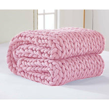 Load image into Gallery viewer, Pink Chunky Knit Throw Blanket 6.5KG-The White Mall-The White Mall
