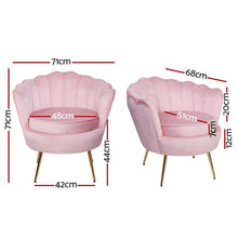 Load image into Gallery viewer, Pink Luxurious Velvet Shell Accent Armchair | Lounge Chair-Accent Chair-The White Mall
