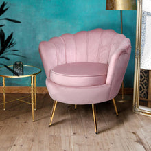 Load image into Gallery viewer, Pink Luxurious Velvet Shell Accent Armchair | Lounge Chair-Accent Chair-The White Mall
