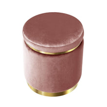 Load image into Gallery viewer, Pink Velvet Pouffee Ottoman-Furniture-The White Mall
