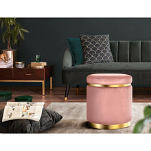 Load image into Gallery viewer, Pink Velvet Pouffee Ottoman-Furniture-The White Mall
