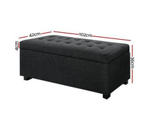 Load image into Gallery viewer, Premium Storage Ottoman - Charcoal-Furniture-The White Mall
