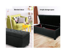 Load image into Gallery viewer, Premium Storage Ottoman - Charcoal-Furniture-The White Mall
